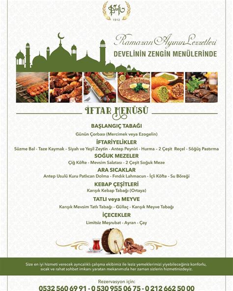 florya tesisleri iftar menüsü